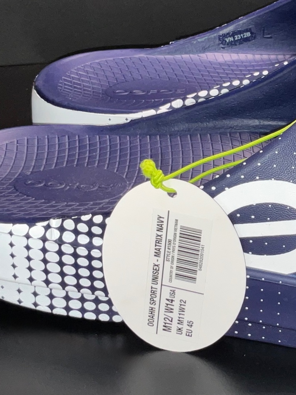 OOFOS Ooahhh Sport Unisex Slides-Matrix Navy. US Men’s 12. NWT/No Box - Picture 6 of 10